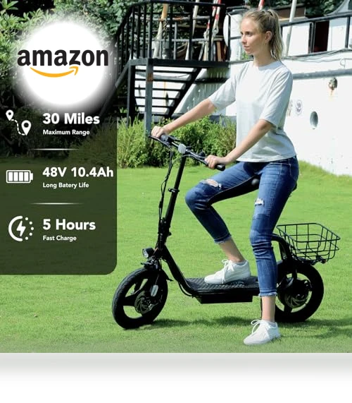 Peak 1200W Electric Scooter with Seat — Push Scooters, Caroma