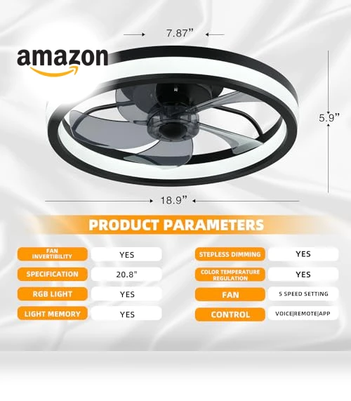 Smart Bladeless Ceiling Fan With Light — Ceiling Fan Wall Controls, YeetFerret