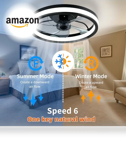 Smart Bladeless Ceiling Fan With Light — Ceiling Fan Wall Controls, YeetFerret