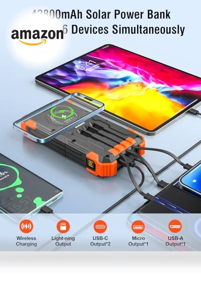 Solar Charger Power Bank — Chargers