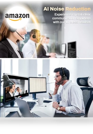 Wireless Headset with Mic — Headsets, Rownfusny