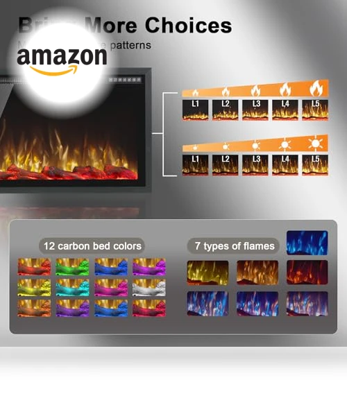 Electric Fireplace Ultra Narrow Frame & Wide Screen — Electric Heating Solutions, PRETZI