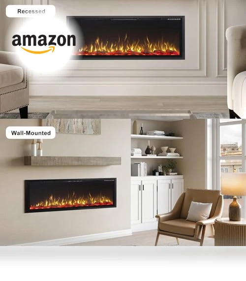 Electric Fireplace Ultra Narrow Frame & Wide Screen — Electric Heating Solutions, PRETZI