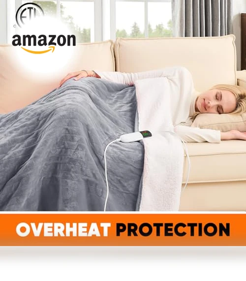 Heated Blanket Electric Throw — Electric, greenoak