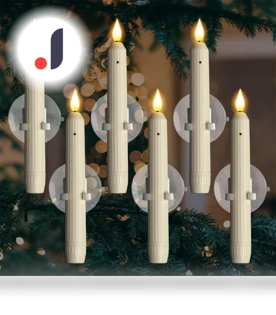 LED Flameless Taper Candle Window Candle Light with Sensor — Flameless, Blackcurrant