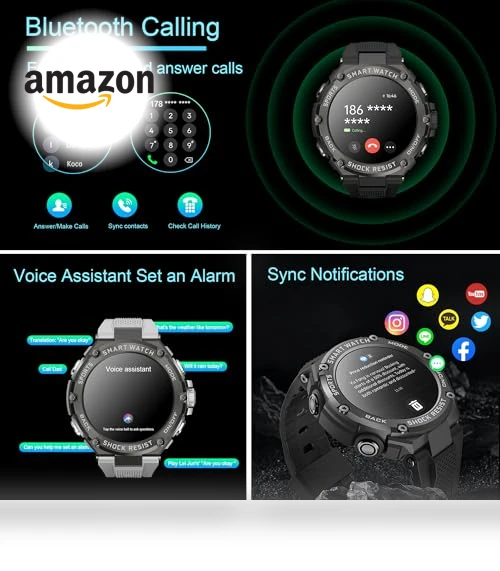 Military Bluetooth Calling Smartwatch — Wearable Accessories, Luzeyo