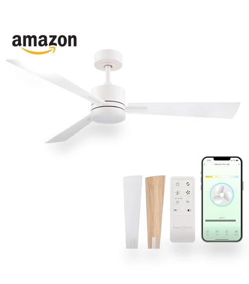 Smart 3-Blade Ceiling Fan with LED Light Kit — Ceiling Fan Lighting Solutions, East Grove Home