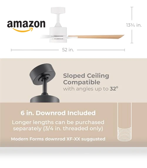 Smart 3-Blade Ceiling Fan with LED Light Kit — Ceiling Fan Lighting Solutions, East Grove Home