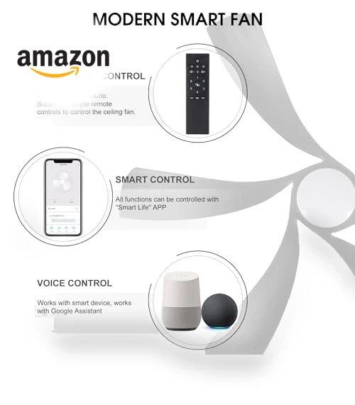 Smart Ceiling Fan with Light — Overhead Lighting, LEDLUX