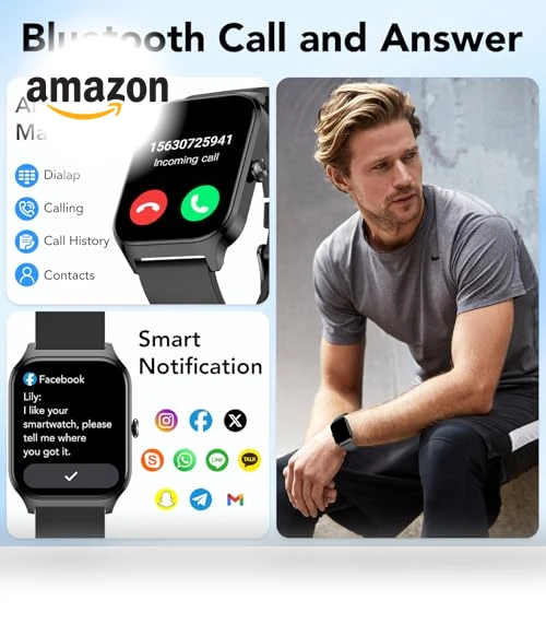Smart Watch with Bluetooth Calls and Fitness Tracking — Smartwatches, CASCHO