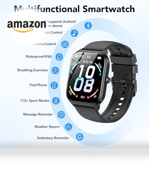 Smart Watch with Bluetooth Calls and Fitness Tracking — Smartwatches, CASCHO