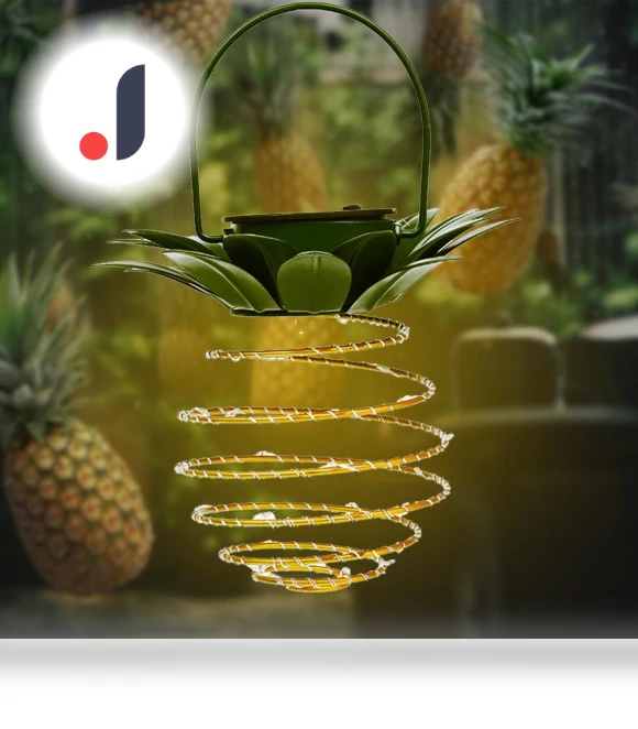Solar Pineapple Sensor Light — Outdoor Security & Flood Lighting, OmniShop