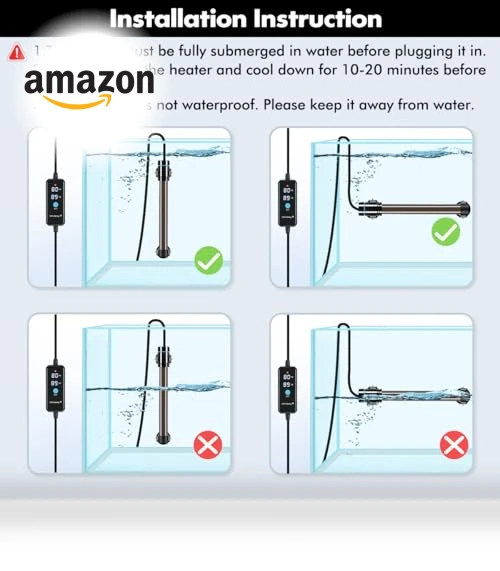 Submersible Aquarium Heater with Digital Display — Heaters & Chillers, Orlushy