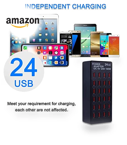 24-Port USB Charging Station — Power Hubs, MIXILIN