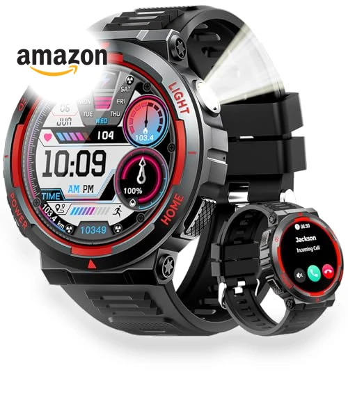Military Smart Watch with LED Flashlight — Smartwatches, Foxhawk