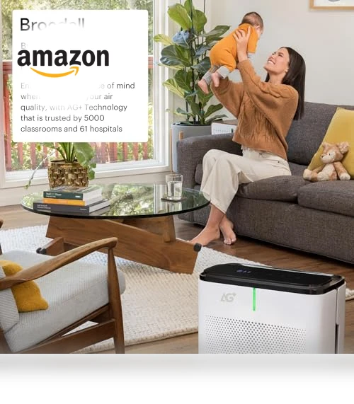 Pro Air Purifier Clean Air Filter With Aurabeat AG+ Technology — Activated Carbon Air Purifiers, Brondell