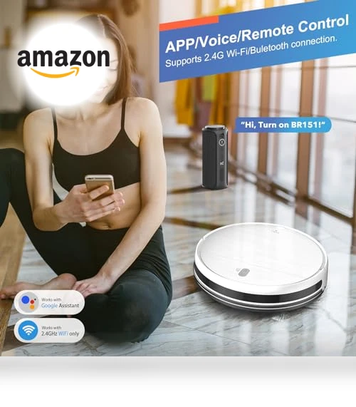 2 in 1 Robotic Vacuum Cleaner with Schedule, App/Voice — Smart Cleaning Robots, MAMNV