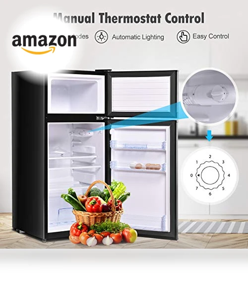 Compact Refrigerator with Top Door Freezer — Mini Fridges, GOFLAME