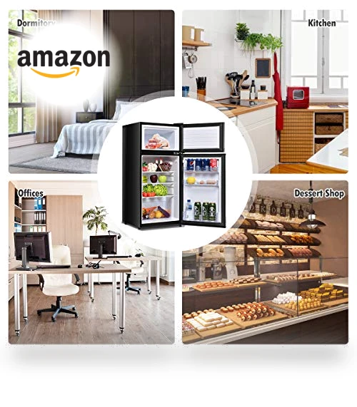 Compact Refrigerator with Top Door Freezer — Mini Fridges, GOFLAME
