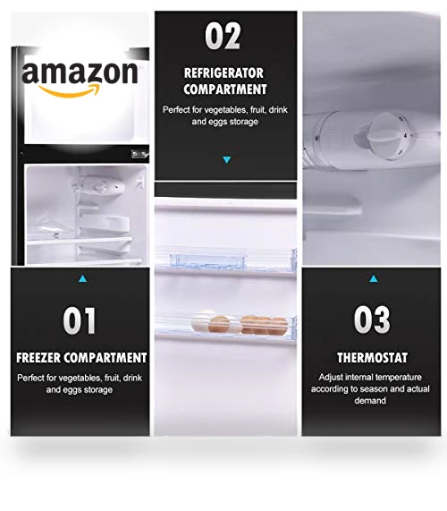 Compact Refrigerator with Top Door Freezer — Mini Fridges, GOFLAME