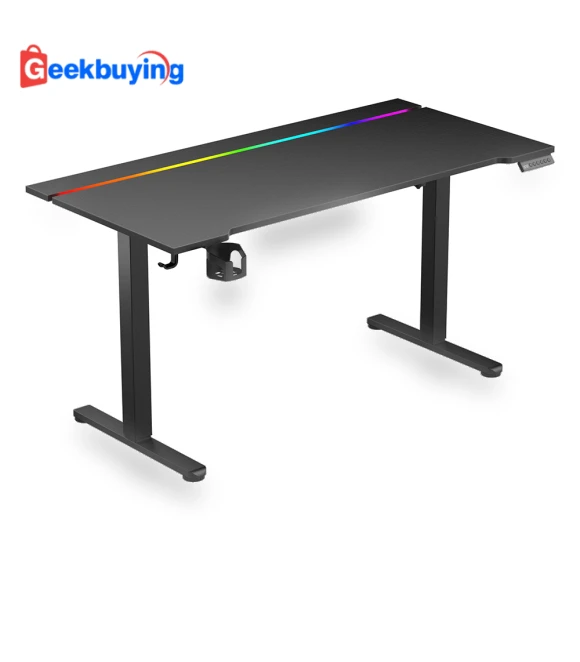 Height Adjustable Electric Desk with RGB LED Light Strip — Office, ACGAM