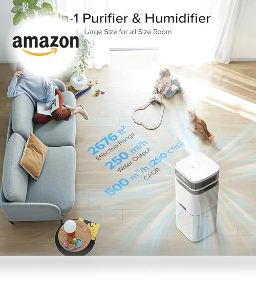 HEPA Air Purifier and Humidifier 2 in 1 — Activated Carbon Air Purifiers, Electactic