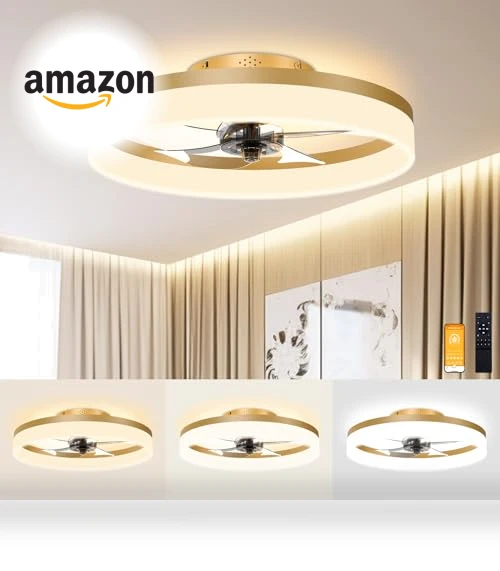 Low Profile Ceiling Fan with Lights and Remote — Ceiling Fan Lighting Solutions, VOLISUN