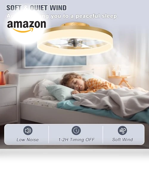 Low Profile Ceiling Fan with Lights and Remote — Ceiling Fan Lighting Solutions, VOLISUN