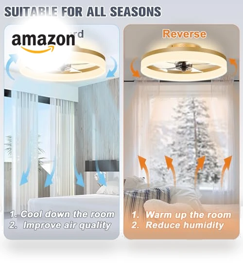 Low Profile Ceiling Fan with Lights and Remote — Ceiling Fan Lighting Solutions, VOLISUN