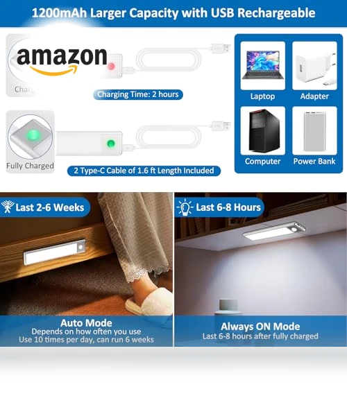 Motion Sensor Under Cabinet Lights — Step Lights, YLXS
