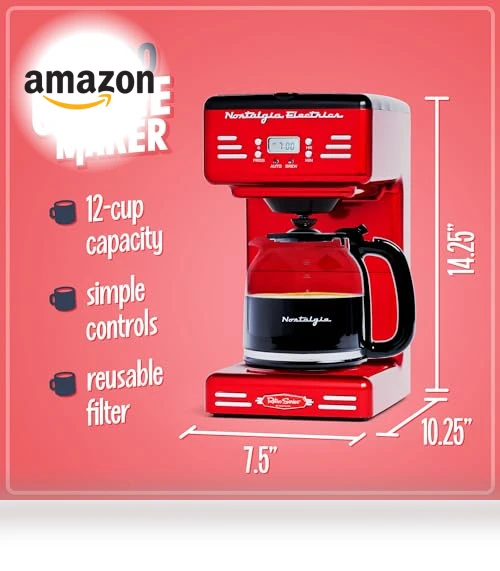 Retro 12-Cup Programmable Coffee Maker — Coffee Makers, Nostalgia
