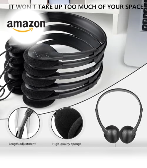 USB C Wired Headphones Bulk Pack for Classroom — In-Ear Headphones, CNSZSLZ