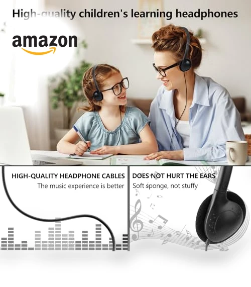 USB C Wired Headphones Bulk Pack for Classroom — In-Ear Headphones, CNSZSLZ