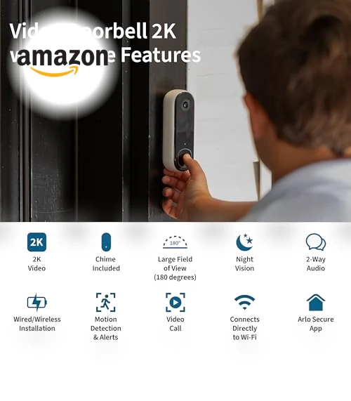 Video Doorbell 2K & Chime 2 Bundle — Smart Home Security, Arlo