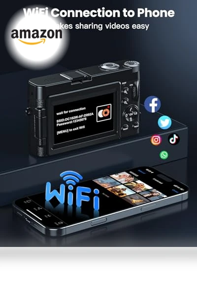 4K Digital Camera with WiFi — Compact Digital Cameras, SIXTARY
