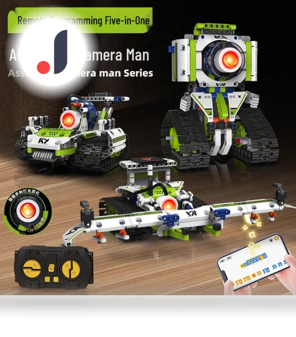 5-in-1 Programmable LED Camera Robot Building Blocks Toy — Construction Kits, Super Go