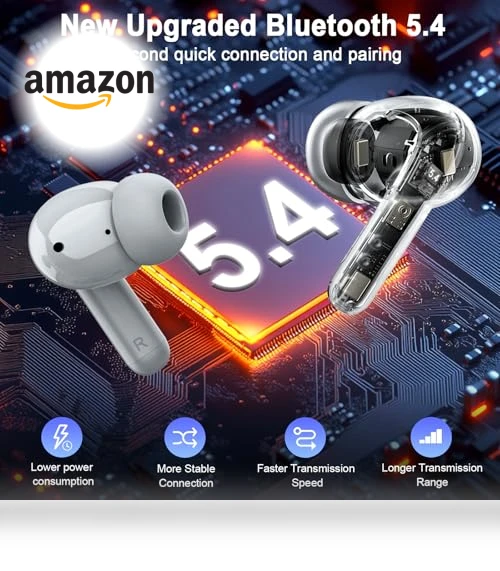 Bluetooth 5.4 Wireless Earbuds — In-Ear Headphones, Rinsmola