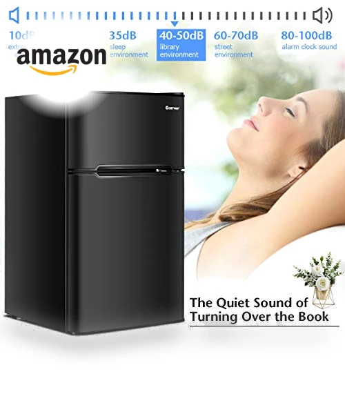 Compact Refrigerator with Freezer — Mini Fridges, COSTWAY
