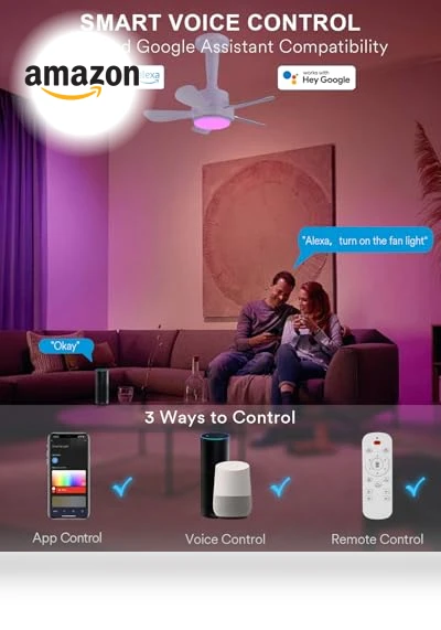 RGBW Color Changing LED Fan Light — Ceiling Fan Wall Controls, Ligency