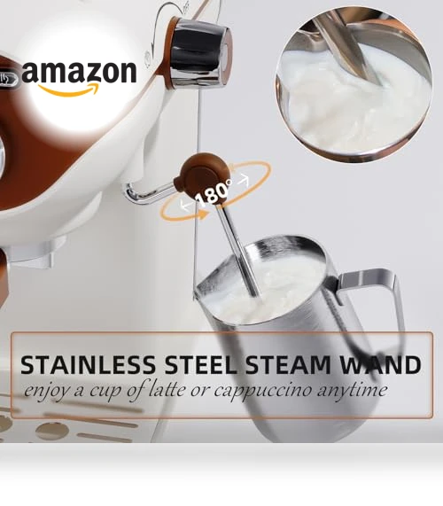 Semi-Automatic Espresso Machine with Milk Frother — Coffee & Espresso Combos, Nesskoko
