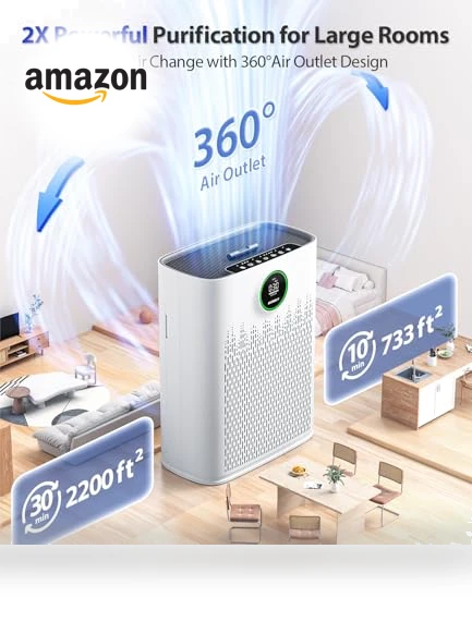 Smart Air Purifier for Large Rooms — Activated Carbon Air Purifiers, ECOSELF