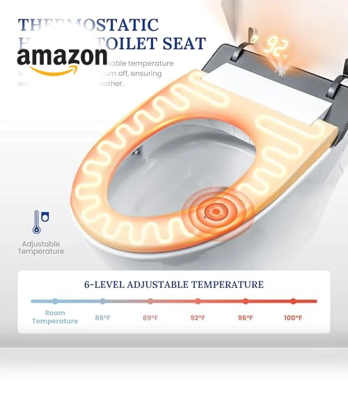 Smart Bidet Toilet with Heated Seat & Auto-Flush System — Bathroom Essentials, London Sunshine