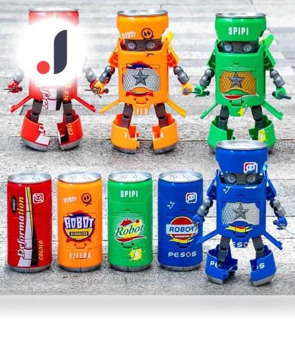 Transforming Soda Samurai Robot Toy — Stacking Blocks, Super Go