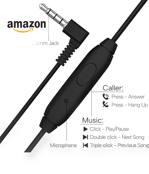 Wired Headphones with Microphone — In-Ear Headphones, Maeline