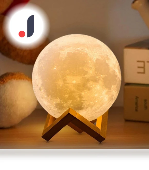 3D Printed Rechargeable LED Moon Lamp — Night Lights, JOHO - CarGear