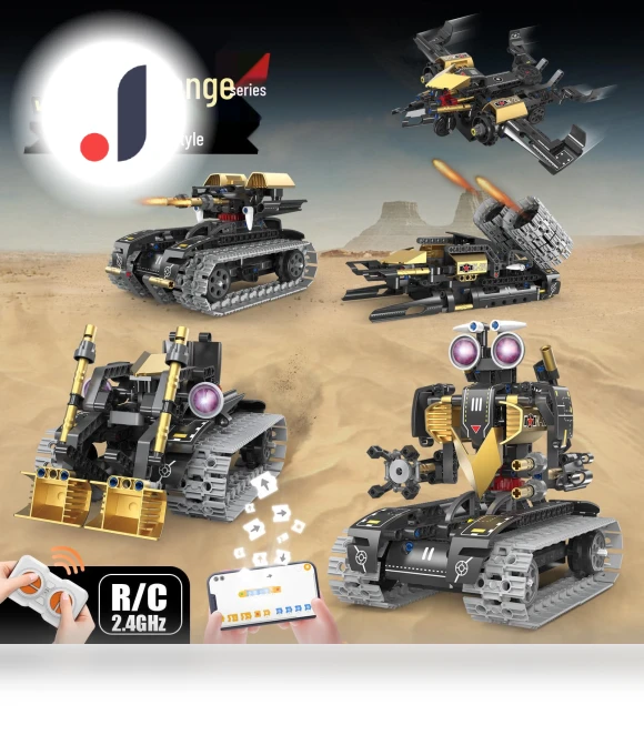 5-in-1 Programmable Military Robot Building Blocks — Construction Kits, Super Go