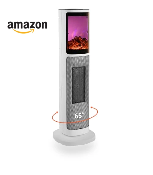 Ceramic Tower Space Heater with 3D Flame — Portable Heating Solutions, HINEIBER