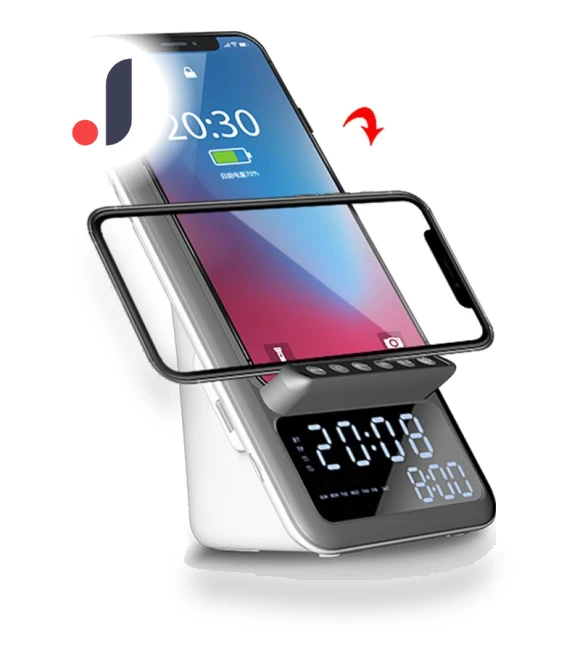 Digital Alarm Clock with Wireless Charger and Bluetooth Speaker — Alarm, Darling Child Boutique