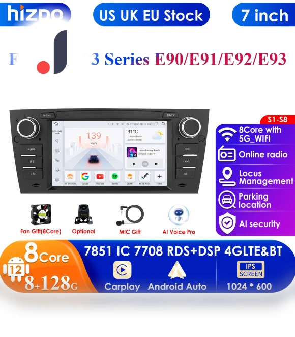 Intelligent 7-inch AI 2din Android 13 Car Multimedia Video Player — Stereo Receivers, Hizpo