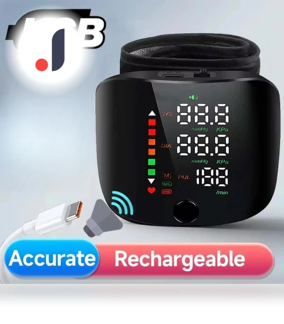 Rechargeable Wrist Blood Pressure Monitor with LED Screen — Blood Pressure Monitors, Melsya